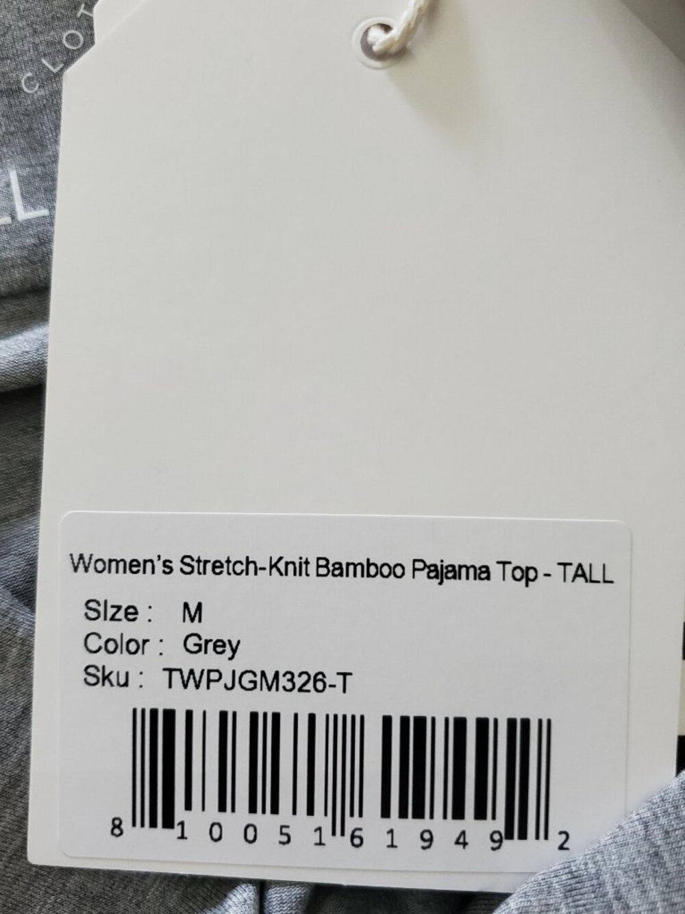 Cozy Earth Bamboo Stretch-Knit Long Sleeve Grey Pajama Set Medium Tall - NWT - Picture 6 of 15